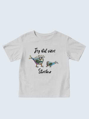 Axel & Marie, T-shirt, Storebror, Jeg Skal Være Storebror - Grå eventyr-fugl, 2 år